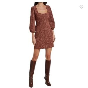 Veronica Beard brown floral corduroy dress